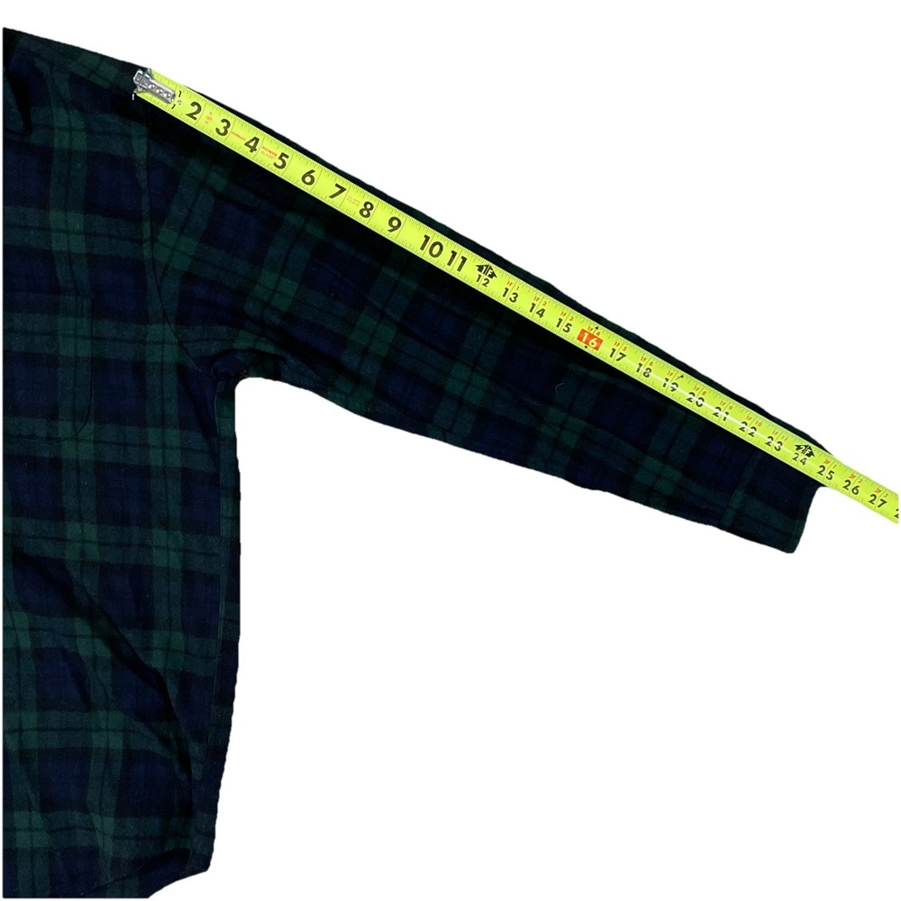 VTG Pendleton SoLo Mens XL Green & Blue Plaid Wool Long Sleeve Button Up USA - Picture 4 of 7